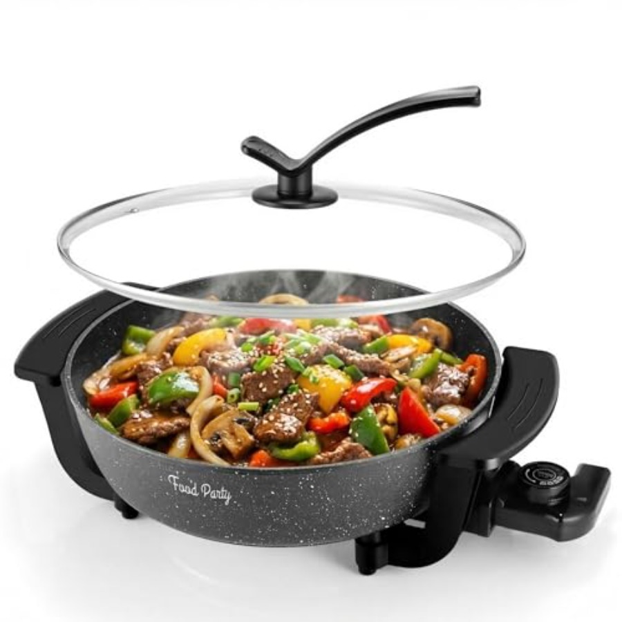 Hot Pot Electric - Electric Skillet with Lid Frying Pan