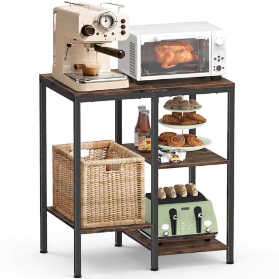 Kitchen Appliances Small - Kitchen Microwave Stand, 4-Tier Adjustable Bakers