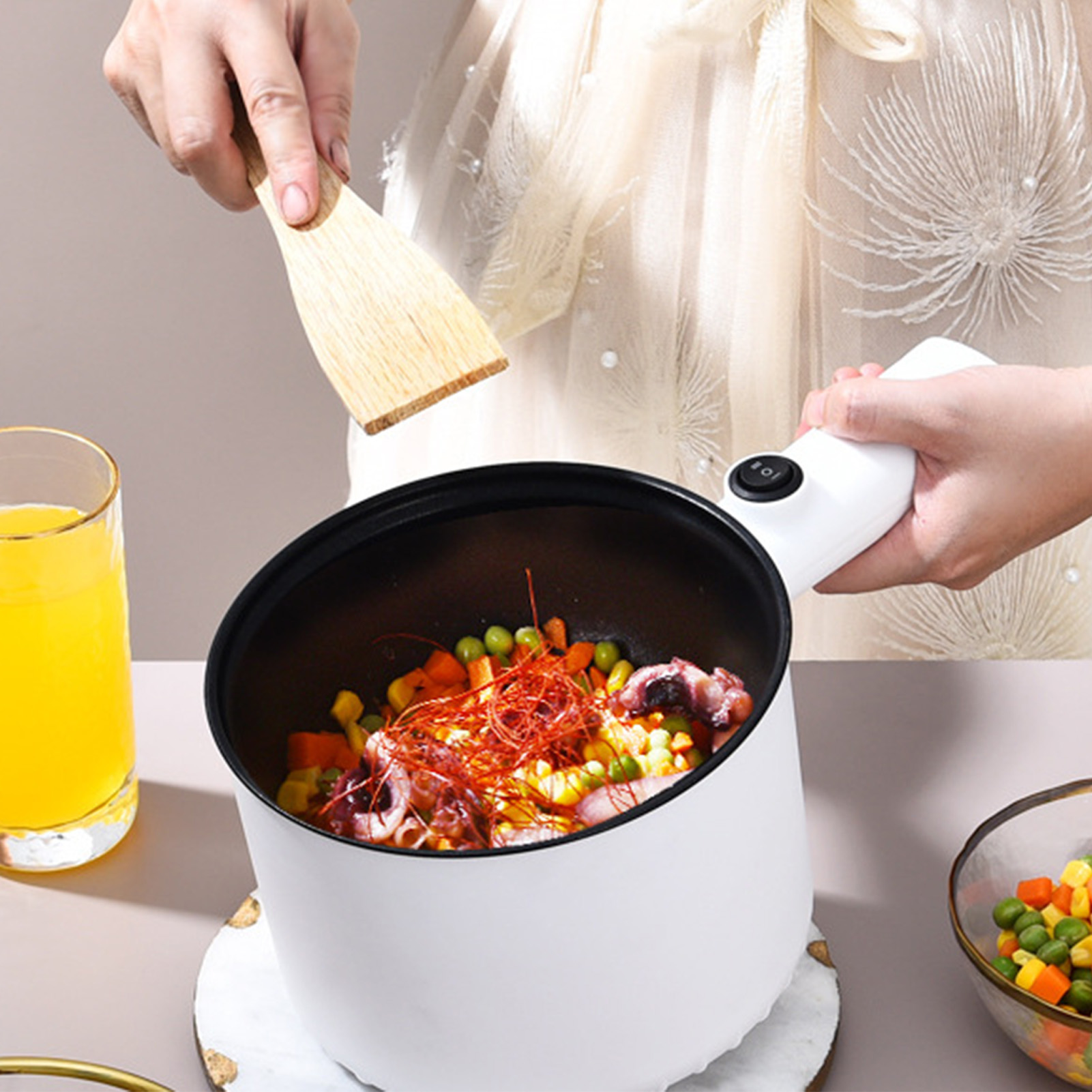 1.5L Electric Cooking Pot Non  - đánh giá và giá Hot Pot Electric