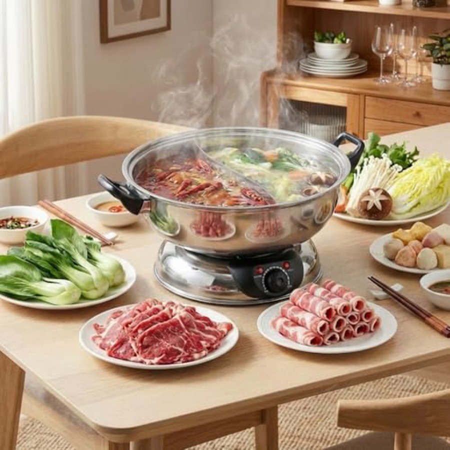 5.1 L Electric Dual-Sided Shab - đánh giá và giá Hot Pot Electric