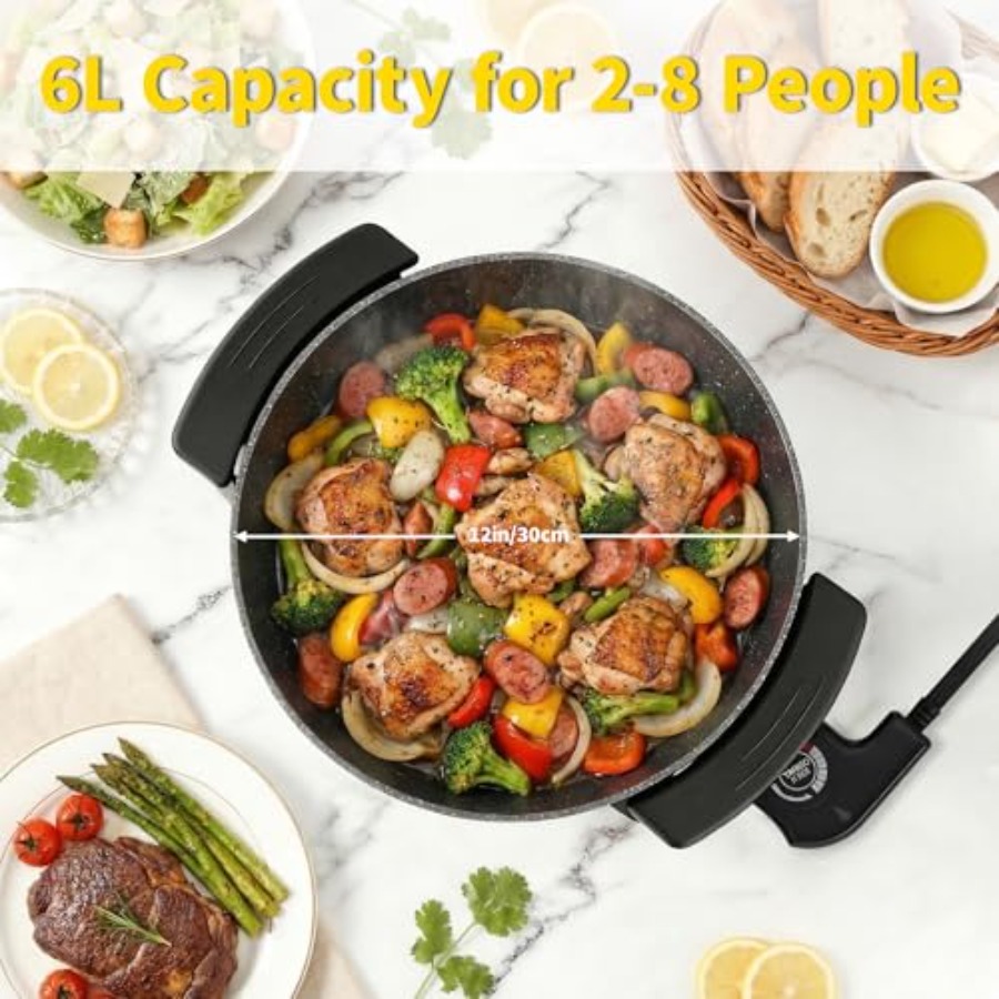 Electric Skillet with Lid Fryi - đánh giá và giá Hot Pot Electric