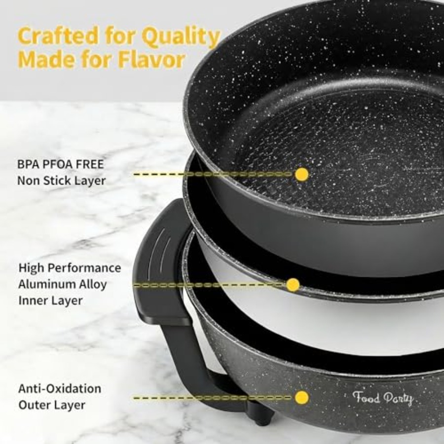 Electric Skillet with Lid Fryi - đánh giá và giá Hot Pot Electric