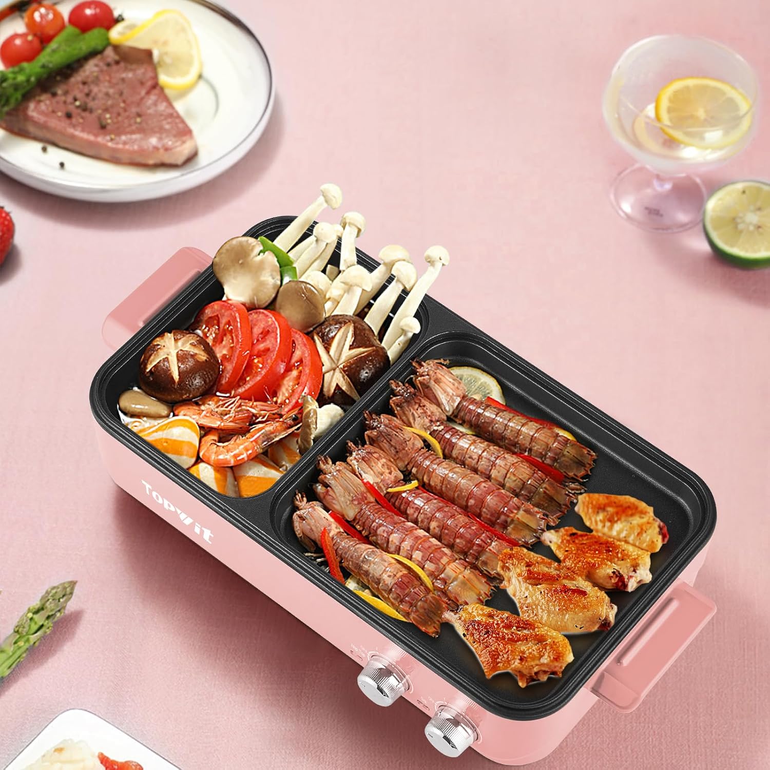 2 in 1 Hot Pot & Grill, Non-St - đánh giá và giá Hot Pot Electric